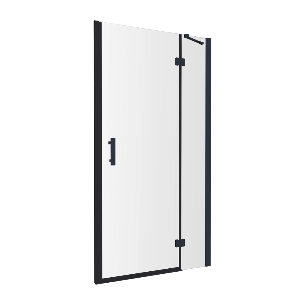 MANHATTAN Flügeltür 80 cm Schwarz matt / klarglas (BLMTR) ADC80X-ABLTR