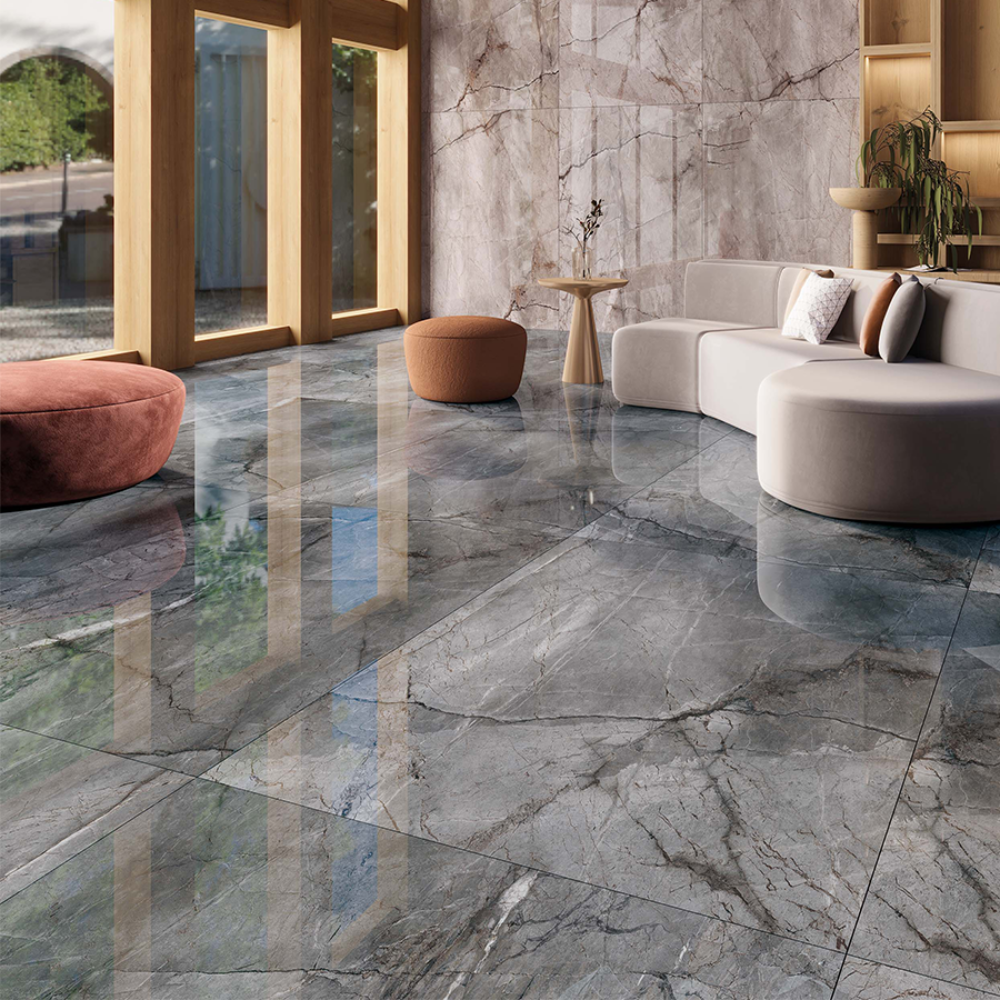 100x100cm Root Silver Hochglanz 8mm